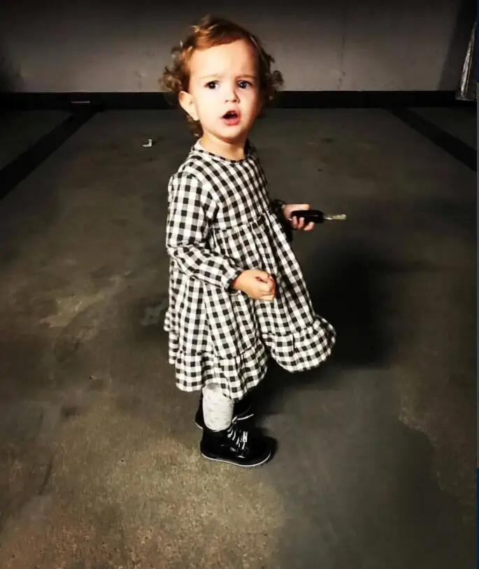 Western Baby Girls Classic Ruffles Dress Cotton Simple Casual New