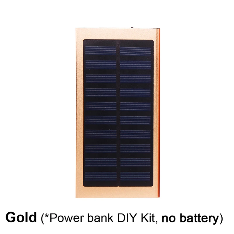 Портативный внешний аккумулятор Pover power bank 1*7566121 Солнечный Внешний Аккумулятор Чехол DIY коробка двойной USB комплект зарядное устройство для телефона фонарик