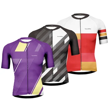 

Runchita 2019 Men's Summer Bicycle Shirt Short Sleeves Cycling Clothes Cuctomized Wholesale Full Zipper Bike Tops