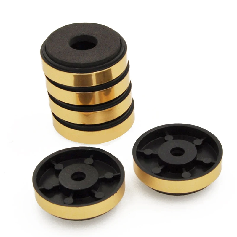 Newest 4pcs Speaker Stand Feet Gold High Quality 30x8mm Plastic Isolation Feet Pad For AMP Amplifier Speaker Mayitr