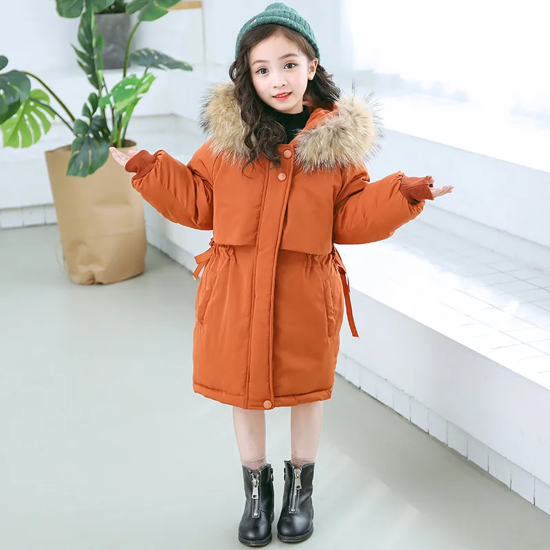 

Winter Jacket For Girls Warm Thick Hooded Cotton Children's Outerwear 2018 Brand Casual Kids Overcoats Parkas Kids Clothing