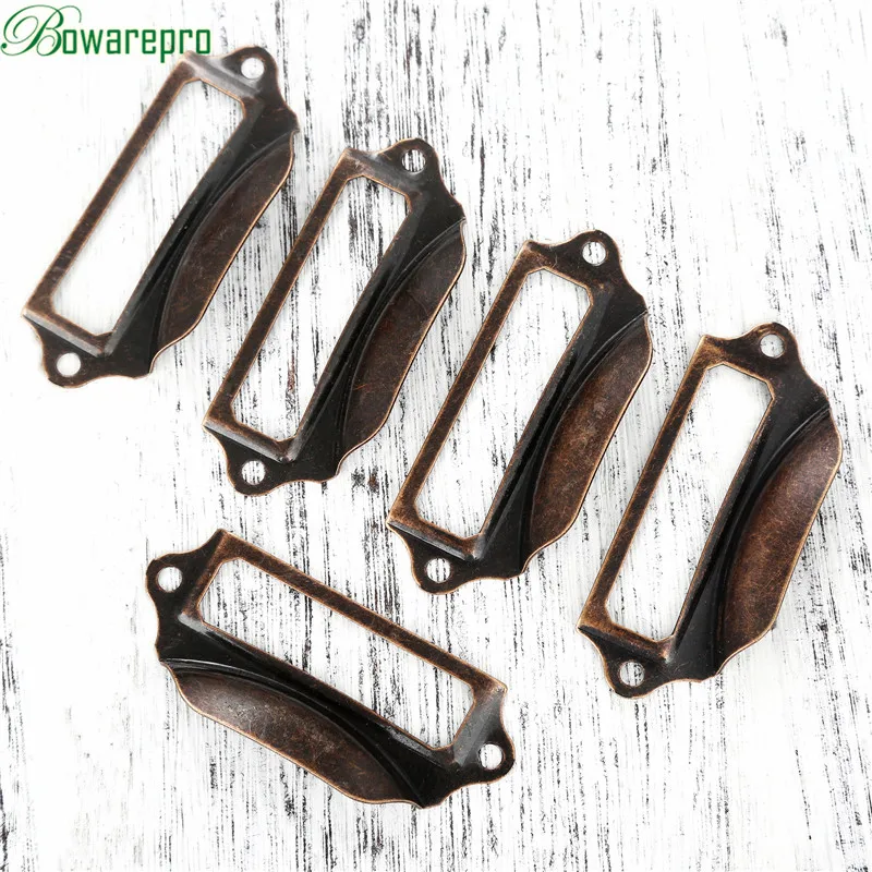 Bowarepro Antique Copper Label Pull Frame Handle File Name Card