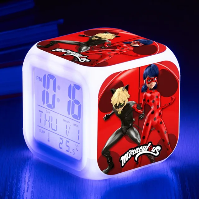 miraculous ladybug led alarm clocks night light flash digital clocks watch miraculous ladybug christmas special
