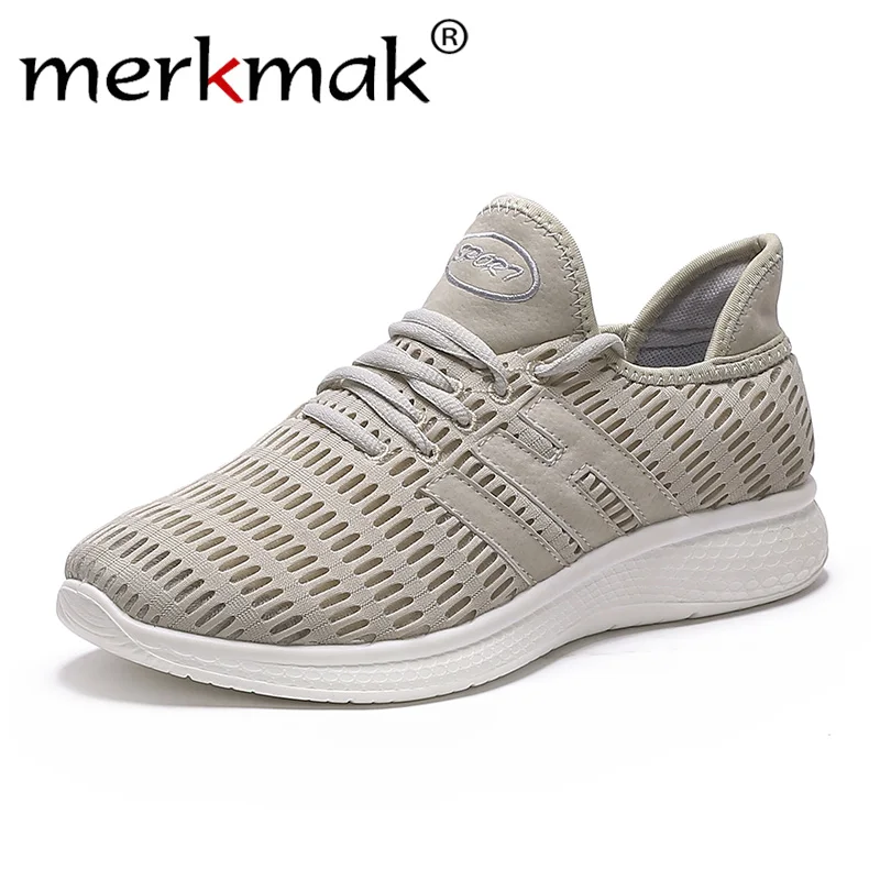 

merkmak Lightweight Mesh Men Casual Shoes Lac-up Sneaker Shoes Comfortable Breathable Walking Footwear 38~48 Vulcanize Shoes