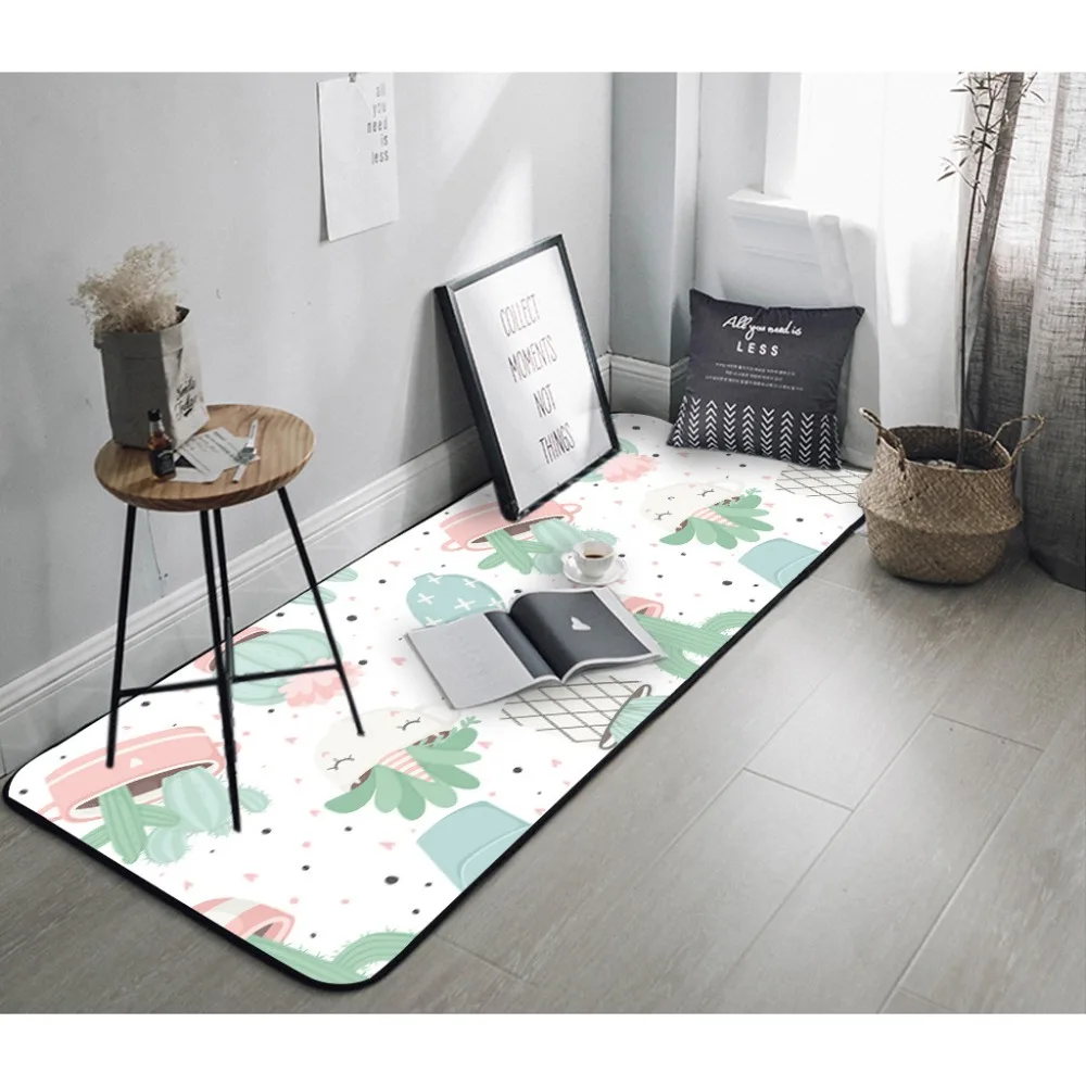 

Unicorn Potted Plant Area Rugs And Cactus Carpets for Kids Baby Home Living Room Washable Stairs Hallway Bedroom Door Bath Mats