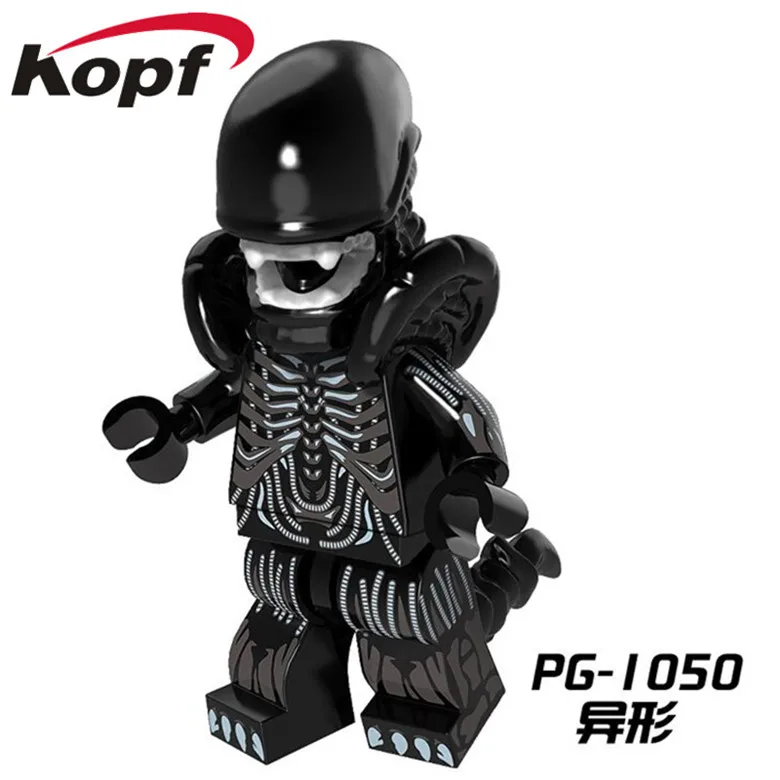 PG1050 Super Heroes font b Building b font Blocks Zombie One Eyed Alien Halloween Cyclops Omino