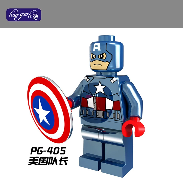 20pcs/lot HaoGaoLe Building Blocks PG405 Chrom Captain America Super Heroes Batman Bricks Toys | Игрушки и хобби