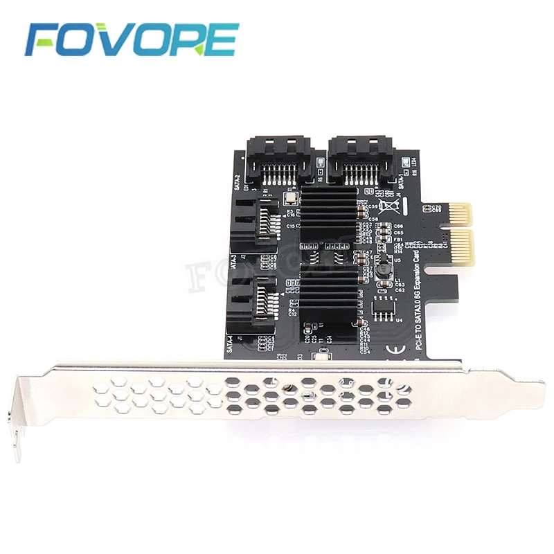 Новый PCIE для SATA карты PCI E адаптер Express SATA3.0 конвертер 4 портовый III 6G контроллер
