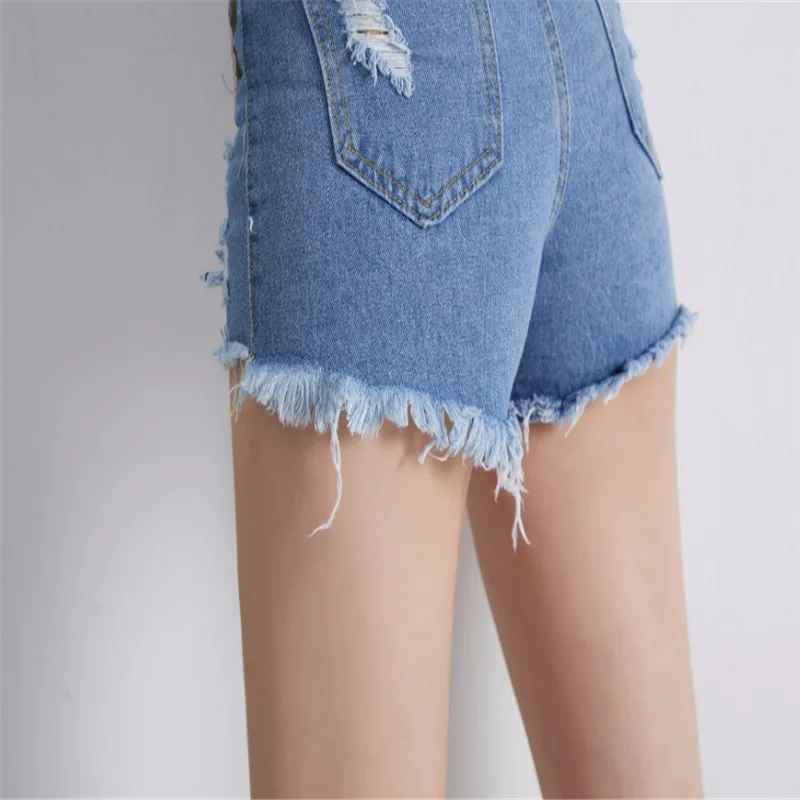 2019 summer Casual cowboy Shorts Embroidery Zipper Fly Regular short jeans