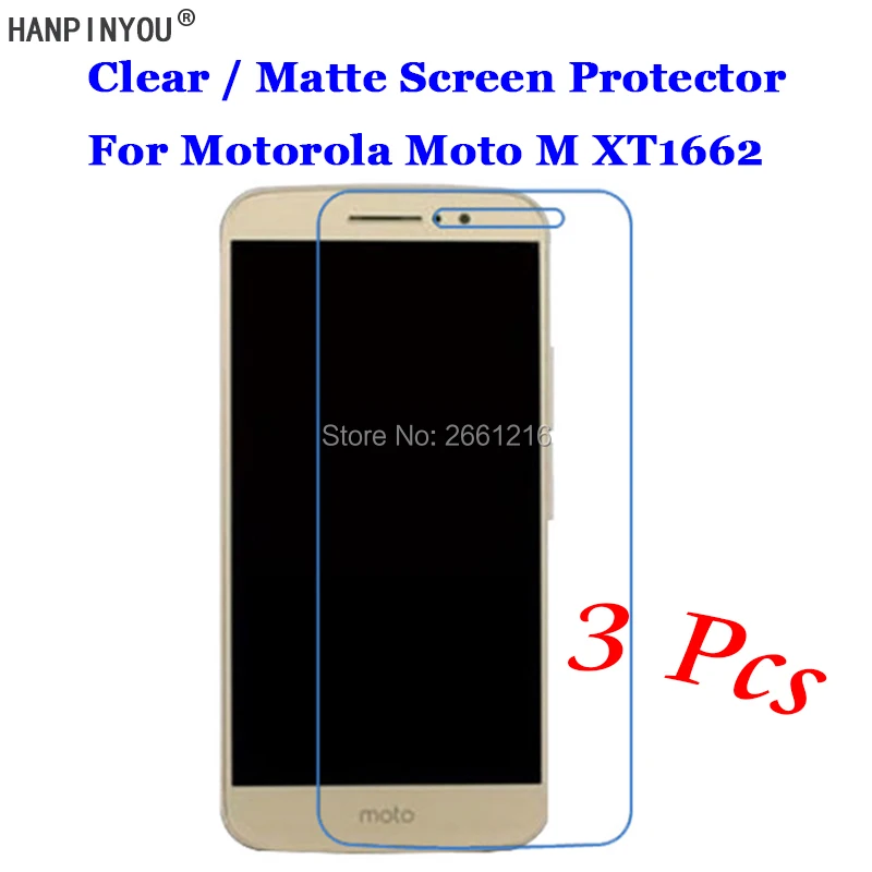 

3 Pcs/Lot For Motorola Moto M XT1662 XT1663 5.5" HD Clear / Anti-Glare Matte Front Screen Protector Touch Film Protection Skin