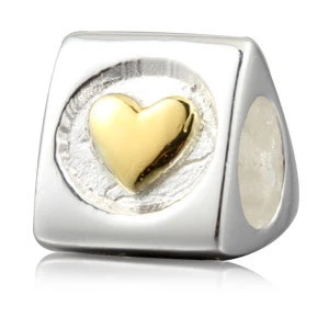100% 925 sterling silver triangle gold heart Fits Pandora charm Biagi Beads Europen Style Bracelets|silver flip flops rhinestones|silver compact mirror giftsilver clip on charms - AliExpress