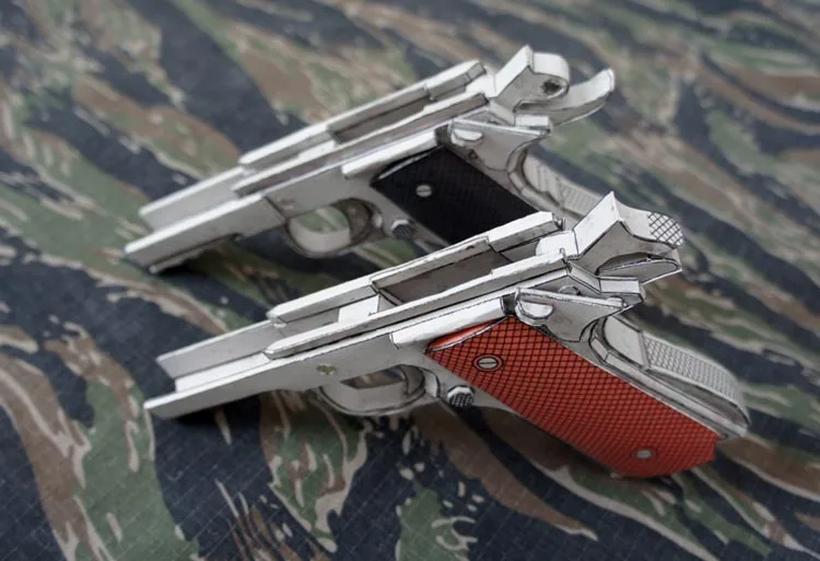 Colt M1911A1 пистолет Бумажная модель оружие пистолет 3D ручной работы рисунки огнестрельное оружие военные Пазлы игрушка