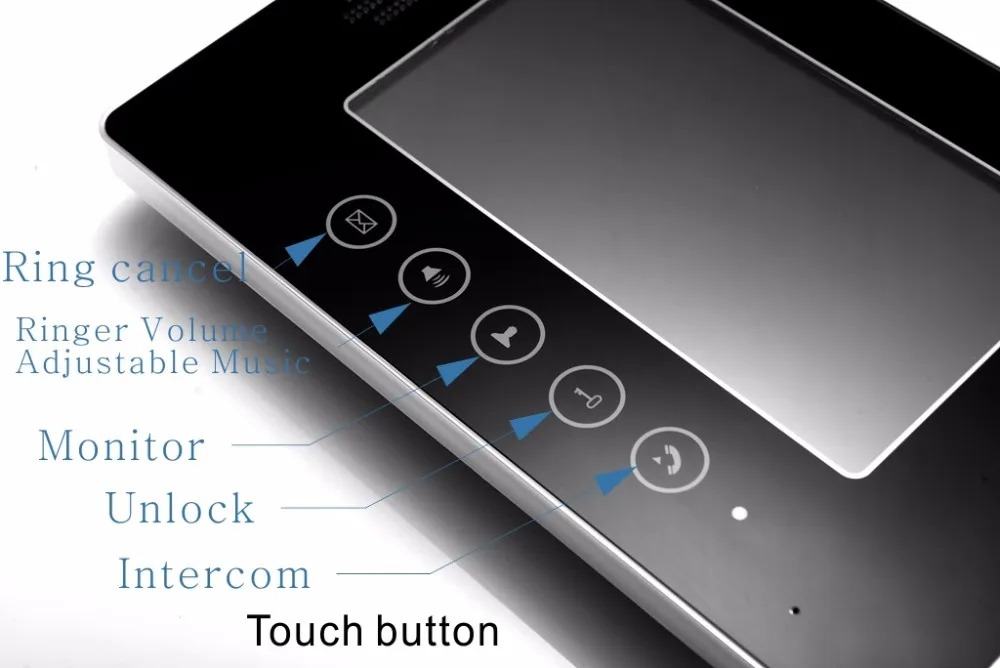 7 дюймов Цвет Мониторы видео домофон телефон с 6 Мониторы Сенсорный экран