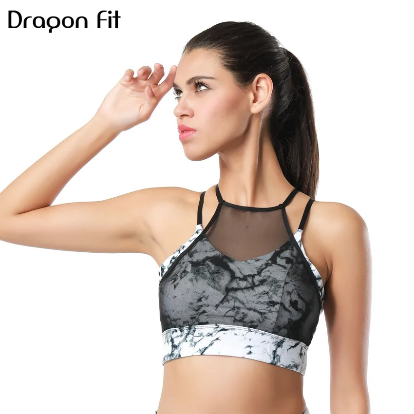 Женский сетчатый спортивный бюстгальтер Dragon Fit дышащий для бега фитнеса