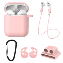 Мягкий силиконовый чехол для Airpods, противоударный защитный чехол для наушников, водонепроницаемый чехол для Air Pods, комплект из 5 предметов