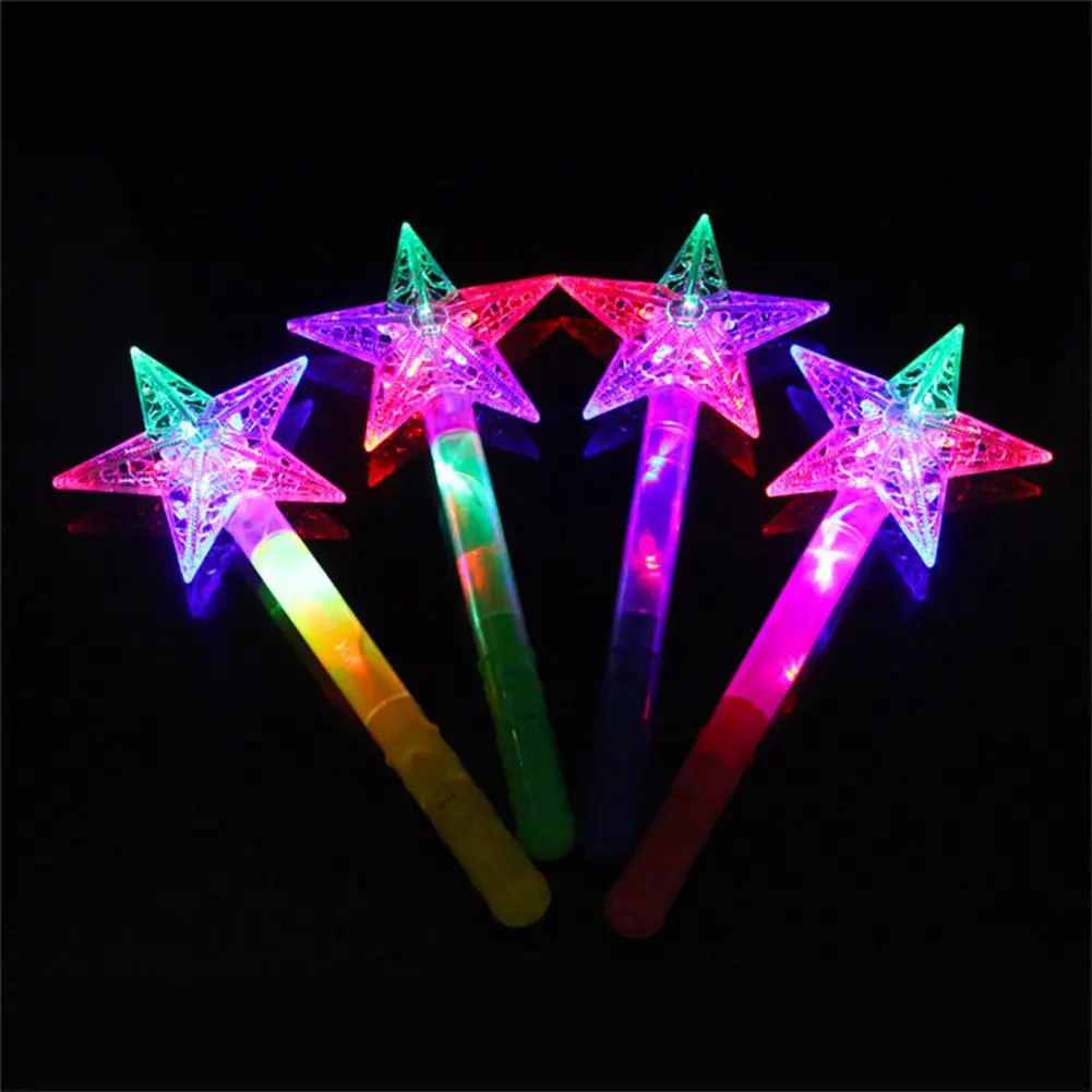 Девочка Дети Корона Звезда Бабочка Луна свет светящийся Блестящий светодиодный волшебная палка подарки на день рождения игры, игрушки - Цвет: Five point star