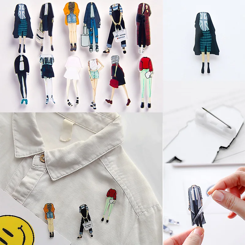 

LNRRABC new jewelry 1Pc 11 Patterns Style Cute Brooch Cartoon Badge Accessories Decorative Pins Women Brooches Gift