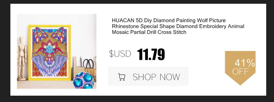 HUACAN 5D DIY Алмазная картина особой формы Вышивка крестом картинка с животными для вышивки со стразами Стразы домашний декор 40x50 см