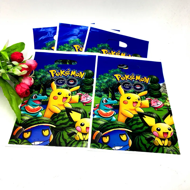 10PCS/LOT POKEMON GO LOOT BAGS KIDS BIRTHDAY PARTY FAVORS