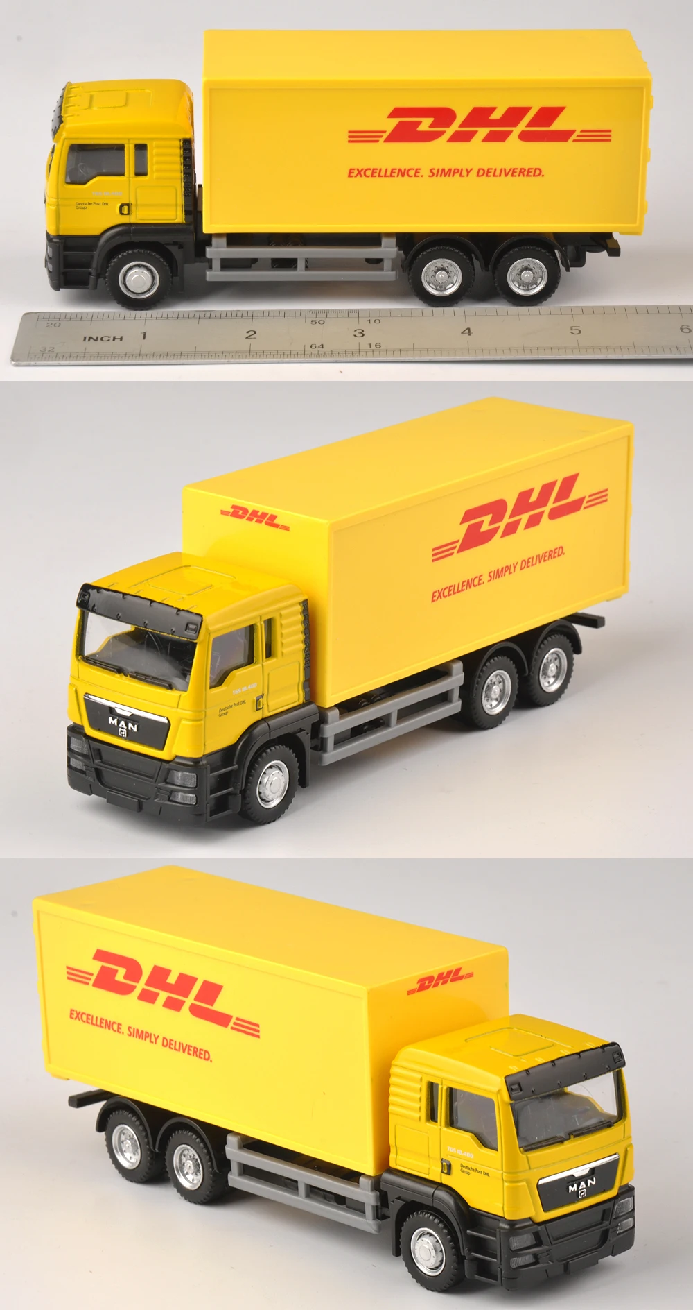 1: 64 масштаб Экспресс DHL модель грузовика желтый контейнер транспортер литой грузовик детские игрушки коллекция подарок