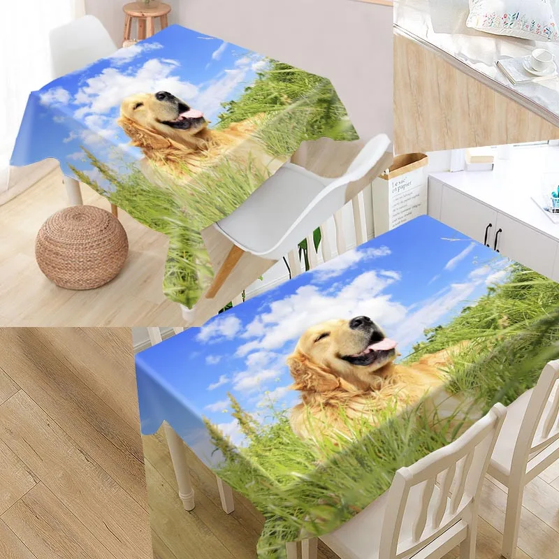 Animal Dog 02 Pet Custom Table Cloth Oxford Print Rectangular