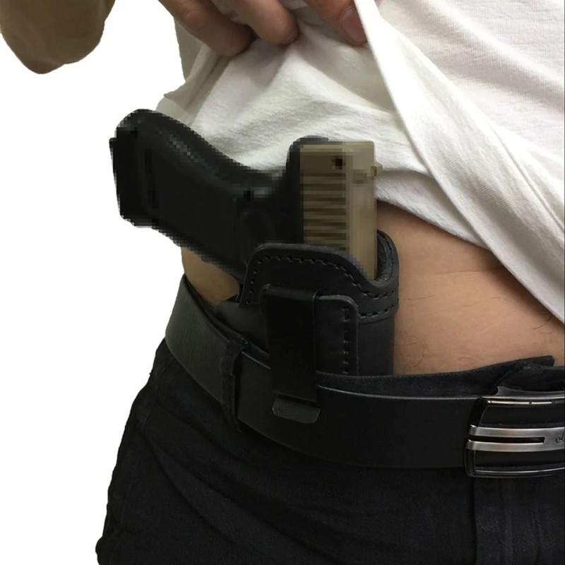 Кожаный кобура IWB для S & W M P Shield GLOCK 17 19 22 23 32 33 / Springfield XD XDS Plus все ручные пистолеты