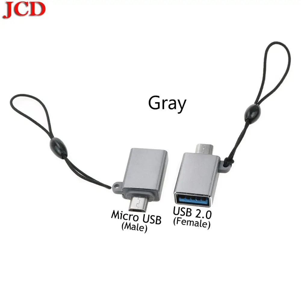 JCD Micro USB OTG 2,0 Hug конвертер Камера OTG адаптер для Android телефон для samsung кабель кард-ридер флэш-накопитель кабель считывания - Цвет: Gray