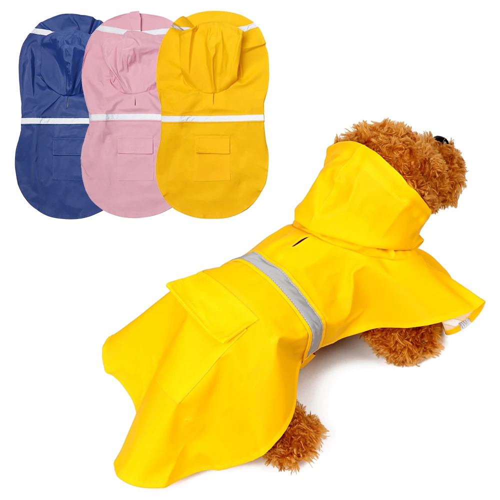 KOOGAL Dog Raincoat Waterproof Dog Rain Coat With Hoodile