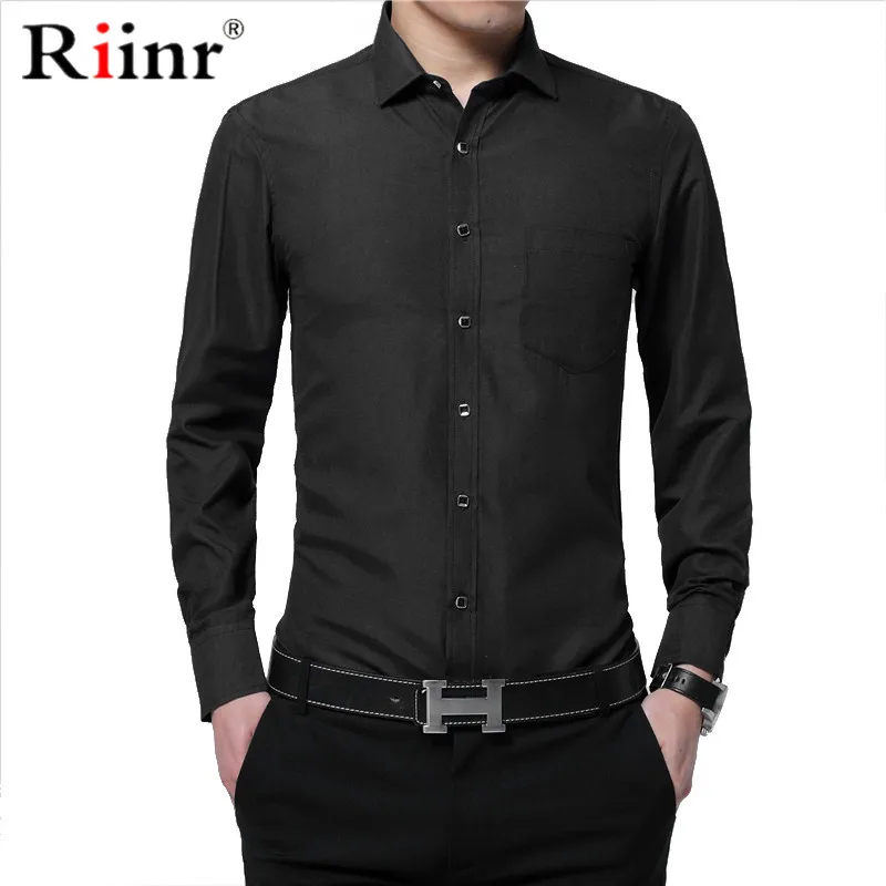 

2019 New Arrival Men Shirts Long Sleeve Shirt Man Spring Slim Fit Business Male Weeding Party Formal Camisa Masculina
