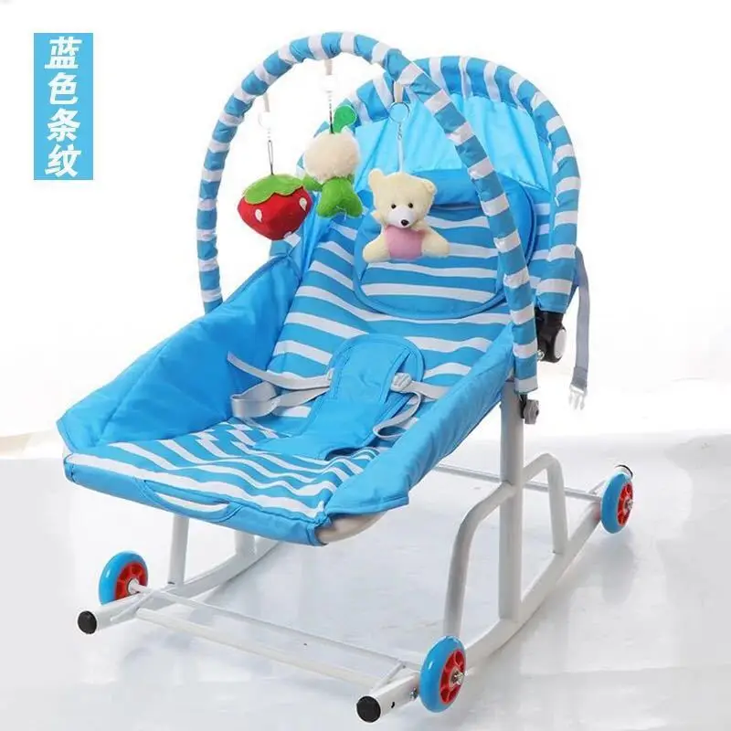 Многофункциональное детское кресло-качалка с музыкой, детское кресло, колыбель, сокровище, артефакт, детская люлька - Цвет: blue