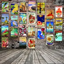 Ретро город Флорида потертый шик жестяная вывеска металлическая пластина Железный плакат настенный Бар Ресторан домашний арт Ремесло Декор 30X20 см DU-2421A