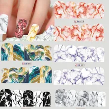 1 лист Мраморное изображение наклейки для дизайна ногтей наклейки для ногтей Полные Обертывания для ногтей Переводные фольга слайдеры Маникюр украшения Советы TRBN613-624