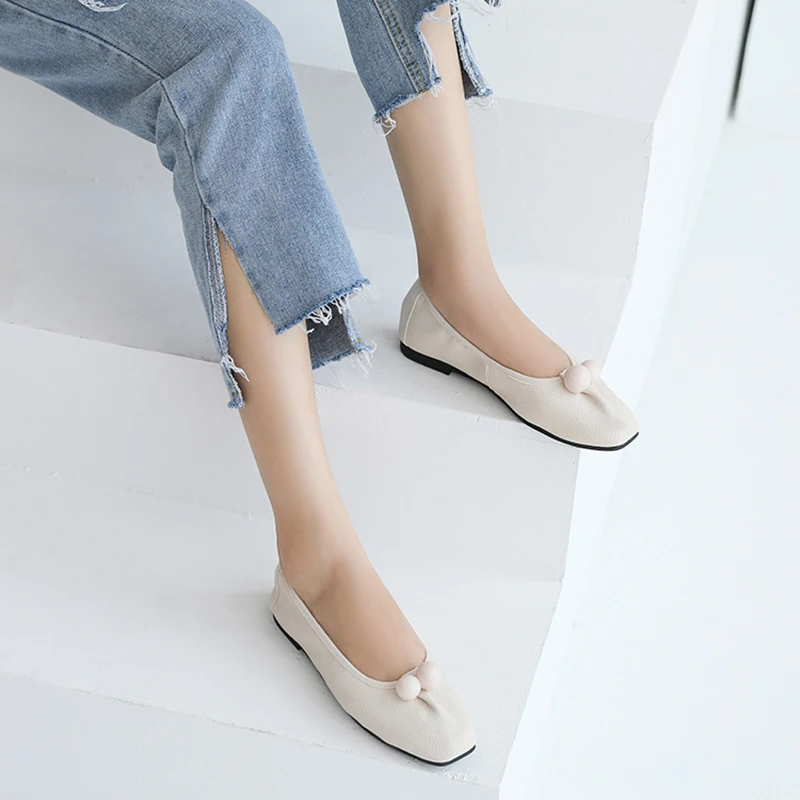 

Glitter Sliver double pearls loafers comfort flat heels espadrilles square toe foldable ballet shoes soft bottom moccasins women