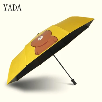 

YADA Yellow Bear Pattern Outdoor creativity Umbrella Rain Women uv Windproof Charms Umbrella For Womens Folding Umbrellas YS059