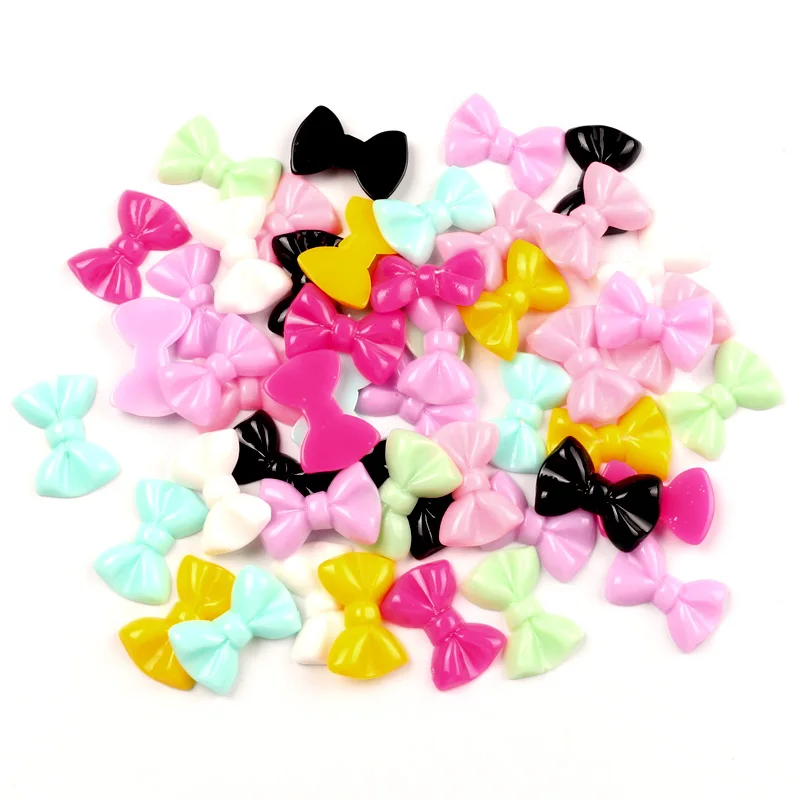 

50Pcs Mixed Resin Bowknot Embellishments Flatback Cabochon Scrapbook Wedding Decoration Diy Craft Accessories