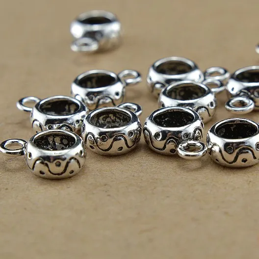 Бисер из серебра 925 пробы с кольцом чистого серебра|silver beads|silver beads 925pure silver beading |