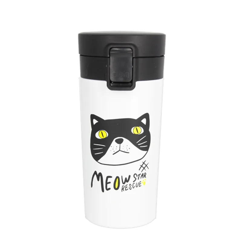 Cute meow Cat Star Coffee Thermo Mug Thermos Double Wall Stainless Steel Thermocup Vacuum Flask Thermal Mug Termos Bottle 4