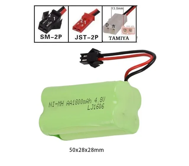 

4.8v 1800mah H style High capacity AA Ni-MH rechargeable Battery for RC car RC trucks RC boat size 50*28*28mm