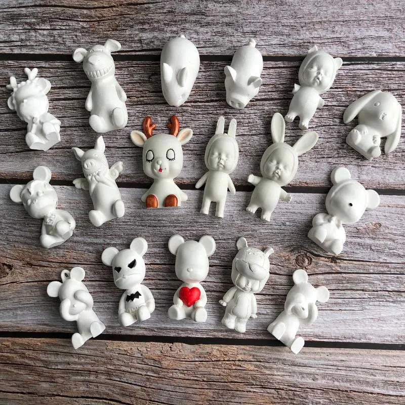 

Bear/Pig/Rabbit Mousse Cake Silicone Mold Cookie Ice Cream Fondant Molds Candy Chocolate Pudding Mould Cake Decoration Tools