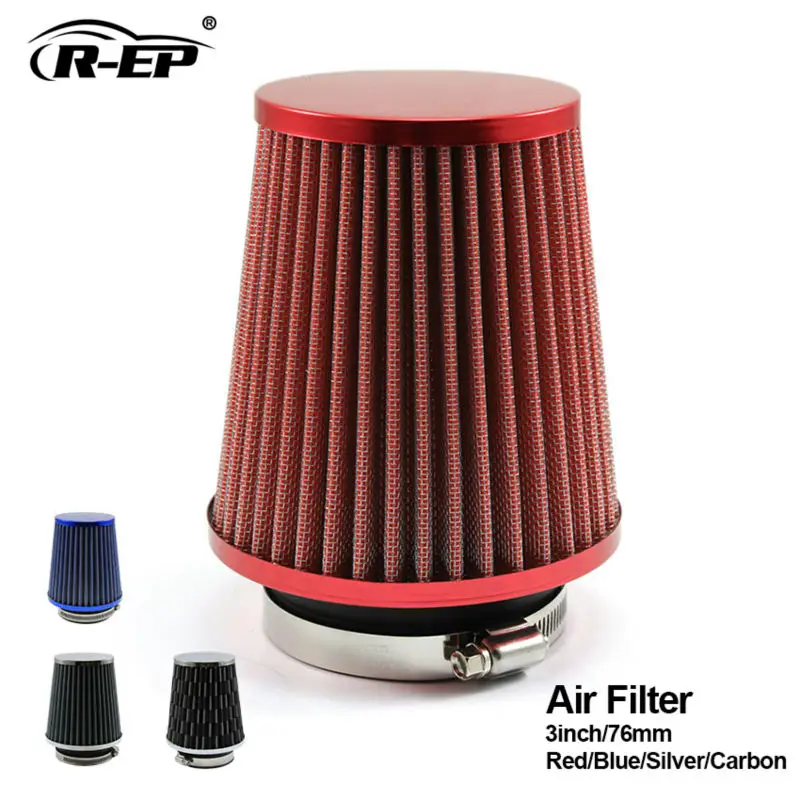 R EP Universal Car Air Filter 3inch Cold Air INTAKE Supercharger for 76mm intake hose Kit filtro