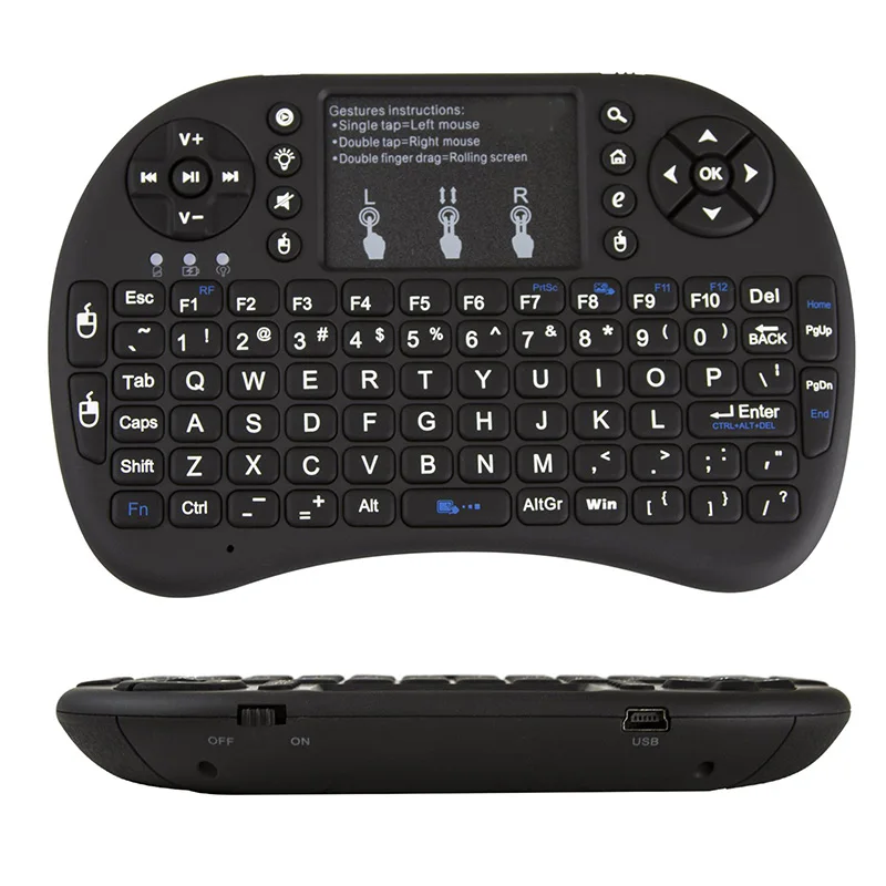 

i8 Mini Wireless Keyboard 2.4G English Russian 3 color Air Mouse with Touchpad Remote Control Android TV Box (lithium battery)