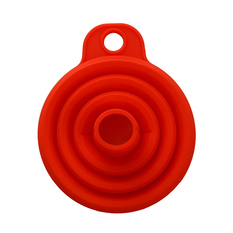Силиконовые складывающиеся воронки Складная стильная Воронка бункер мини масло Жидкости дозирования дефлектор инструменты кухонные аксессуары гаджеты - Цвет: Красный