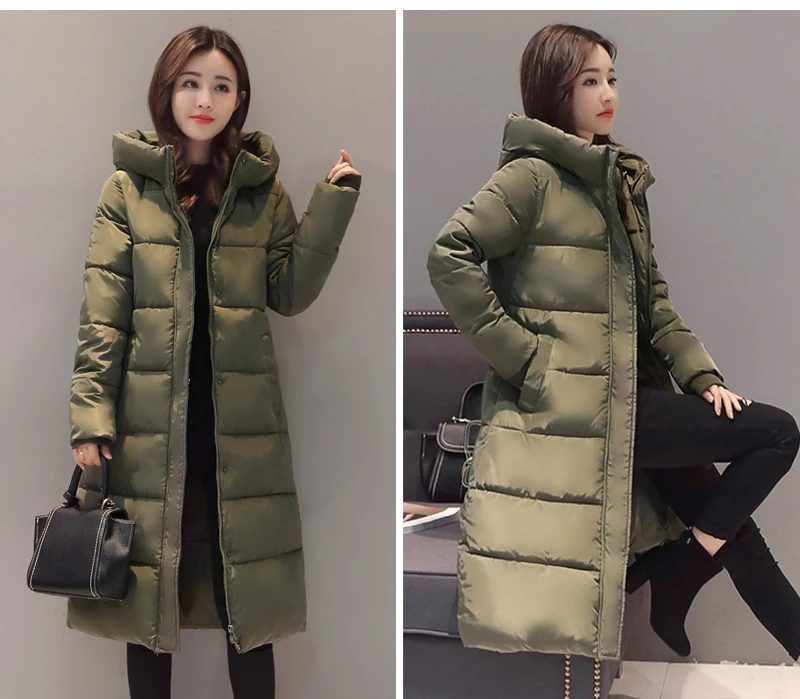 Модная зимняя куртка для женщин, плотная теплая Женская куртка, хлопковое пальто, парка, длинная куртка, Женская куртка inverno, Женское пальто с капюшоном