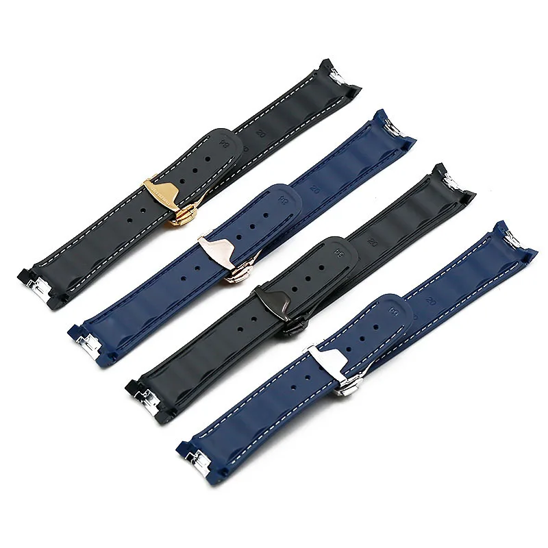 Cena Męski pasek silikonowy 20mm akcesoria do zegarków Omega hippocampus 300 AT150 8900 metrów marine rubber butterfly buckle watch band