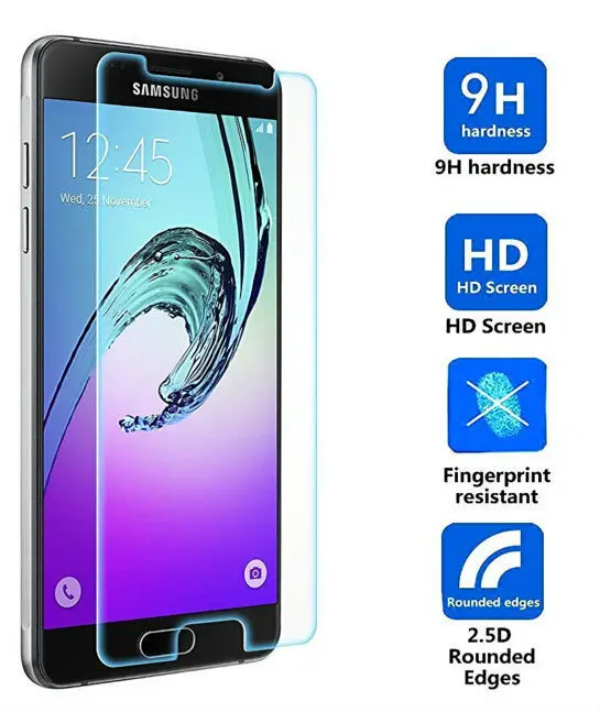 2.5d Защита экрана для Samsung A3 A5 A7 2017 2018 J5 Prime Защитная стеклянная пленка J3 J7 J2 2016