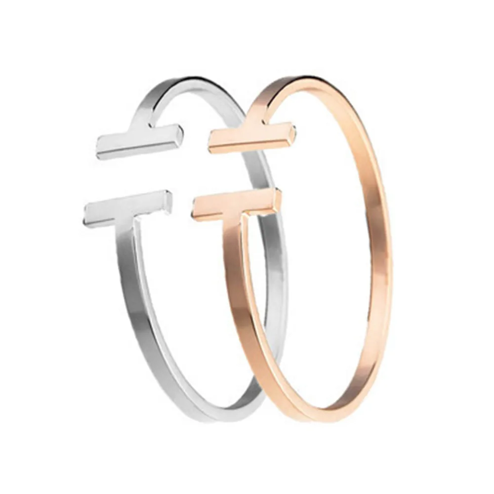 

DICAYLUN women stainless steel bangle C cuff bangles silver open bracelet T charms t bracelet