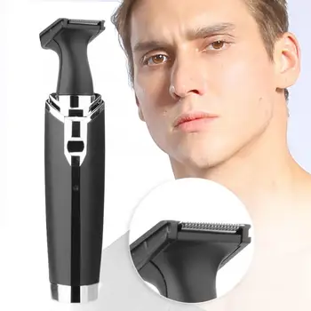 

2 in 1 Black Electric Vibrissa Nose Hair Shaver Sideburns Trimmer Cutting Machine EU Plug Sideburns Cutter