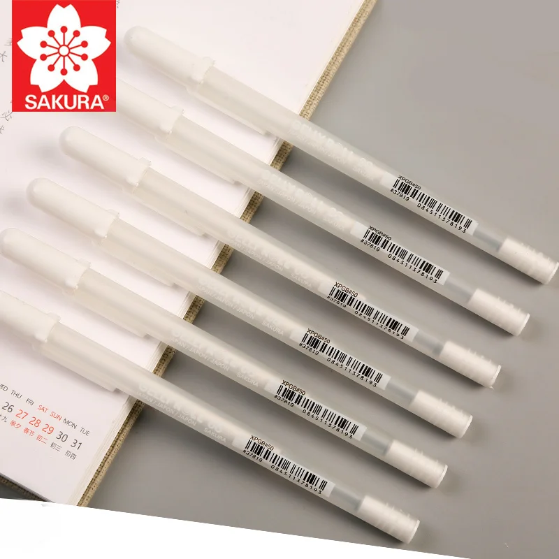 SAKURA 8 мм профессиональный белый маркер, карандаш, эскиз, маркеры, ручка манга, дизайн, школьные товары для рукоделия, студентов