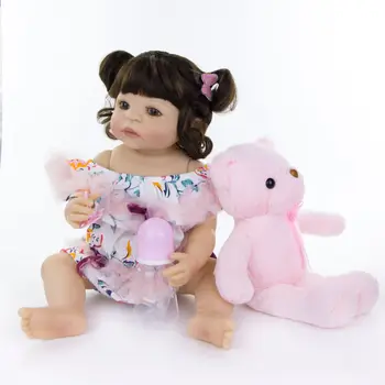 

55cm Full Silicone Vinyl reborn baby girl doll Toy Lifelike reborn bebe Toddler Bonecas infantil meninas Gift