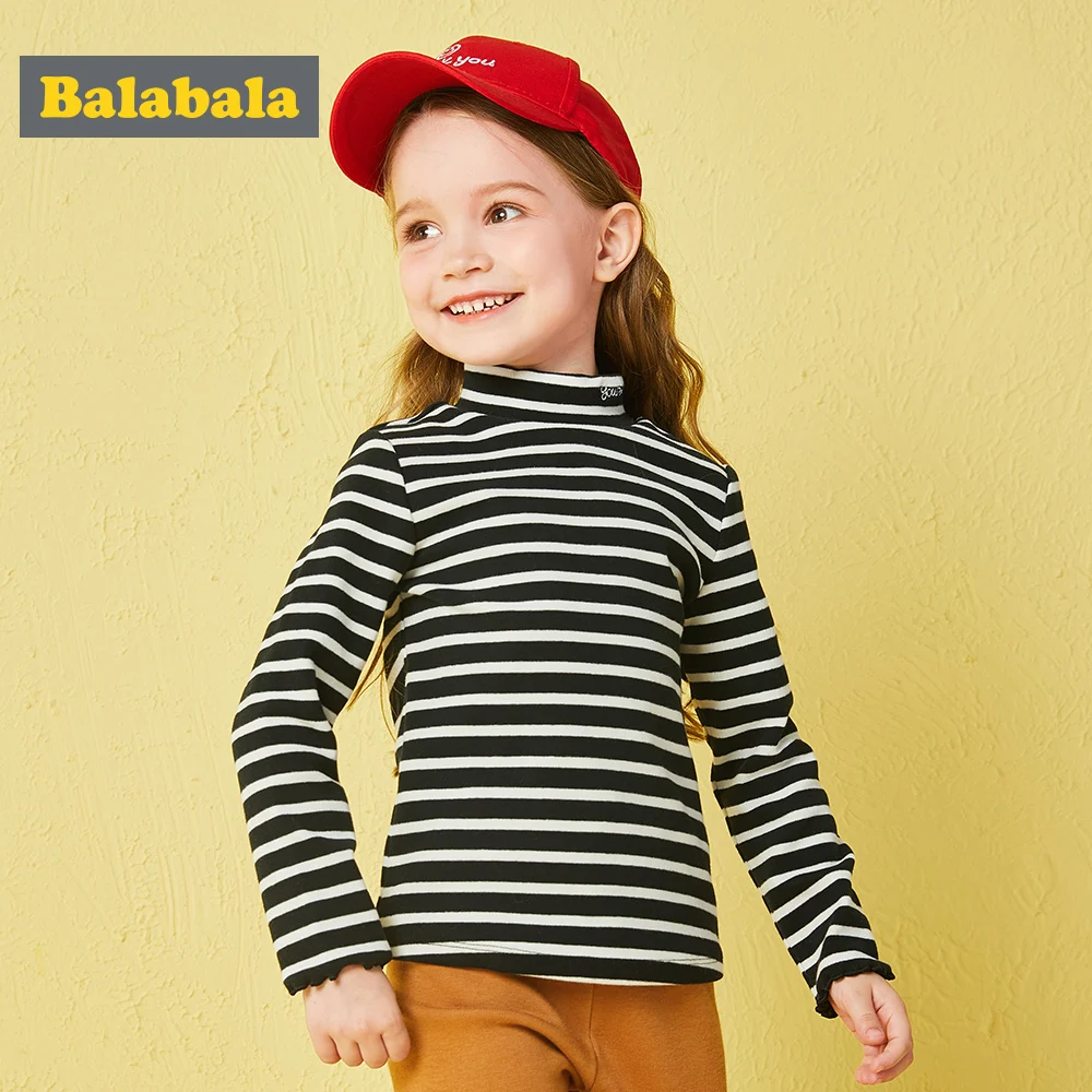 Balabala/Детские зимние футболки в полоску для девочек enfant детская одежда Одежда
